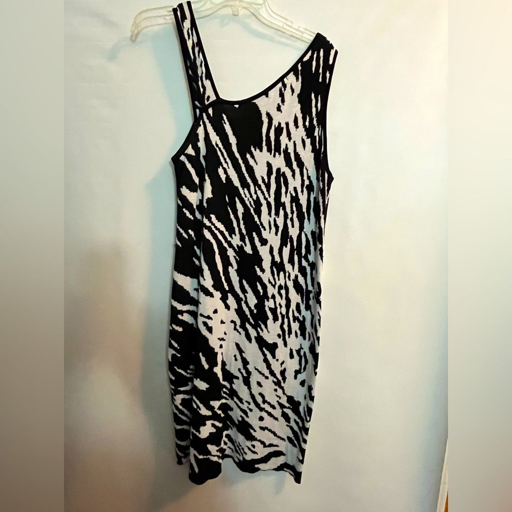 Black and white knit dress.